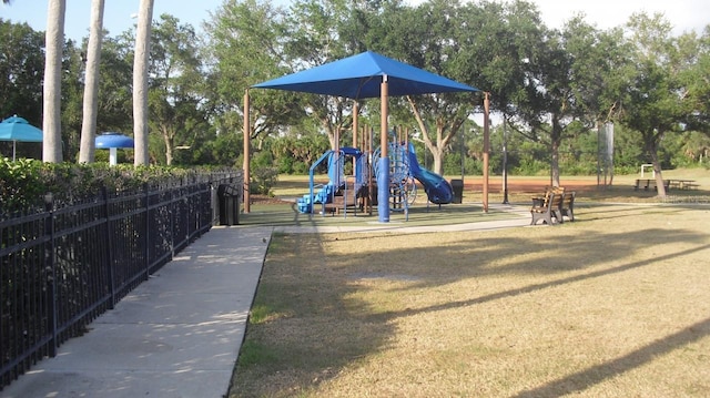 community playground with fence