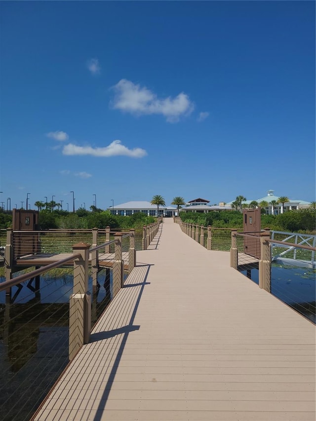 view of dock area