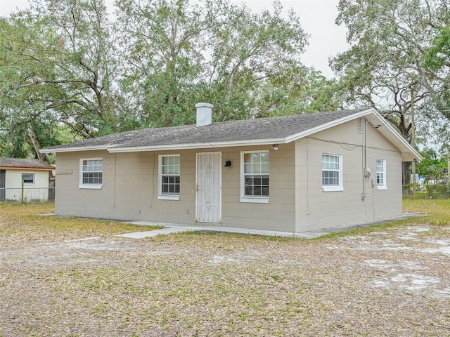 view of single story home