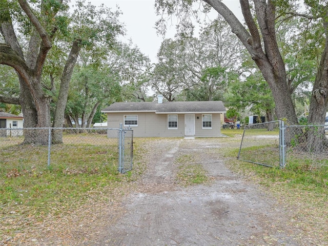 view of single story home