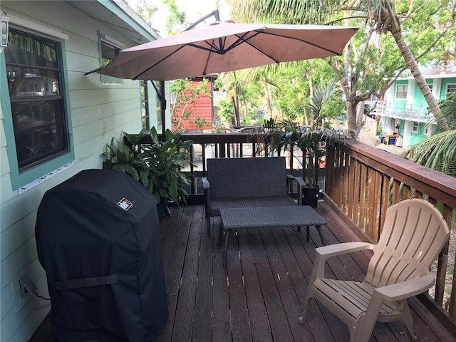 deck with grilling area