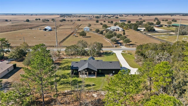 aerial view featuring a rural view