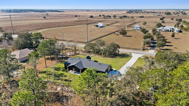 aerial view with a rural view