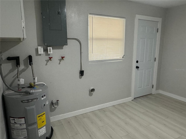 utility room featuring water heater