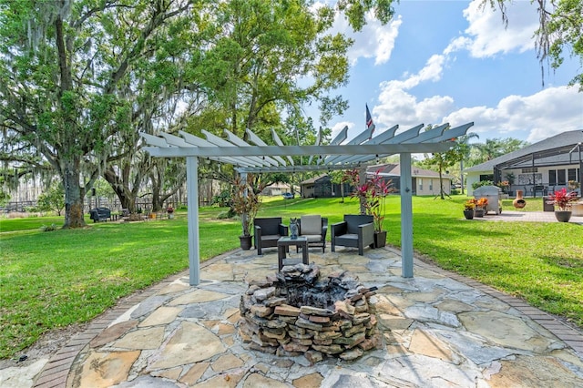 view of patio with a pergola