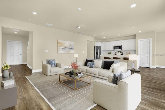 living room featuring hardwood / wood-style floors