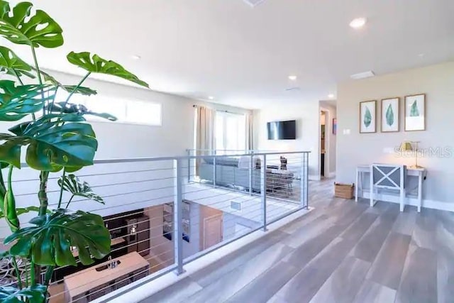 hall featuring hardwood / wood-style flooring