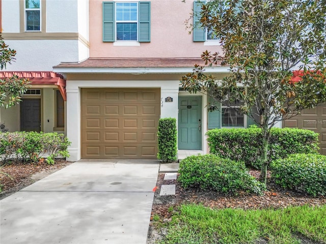 property entrance with a garage