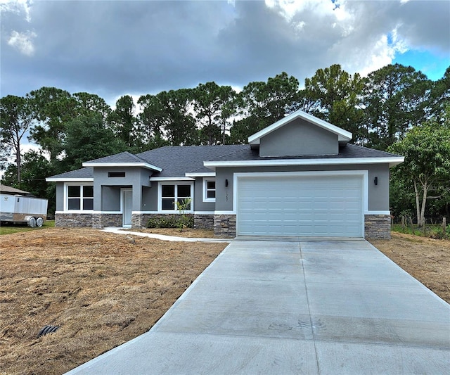 view of front facade with a garage