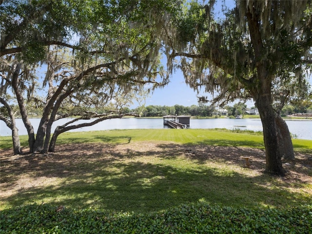 view of yard featuring a water view