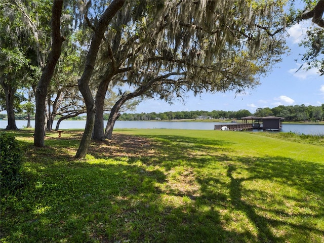 view of yard featuring a water view