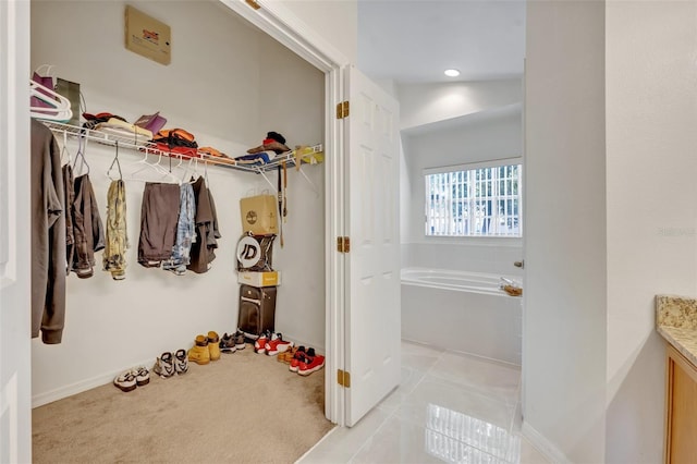 interior space with light tile patterned flooring