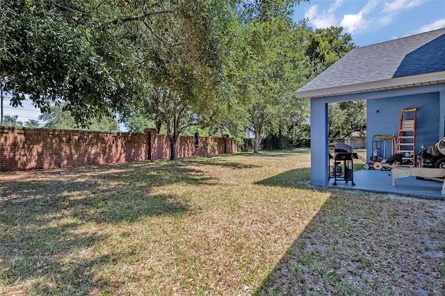 view of yard featuring a patio