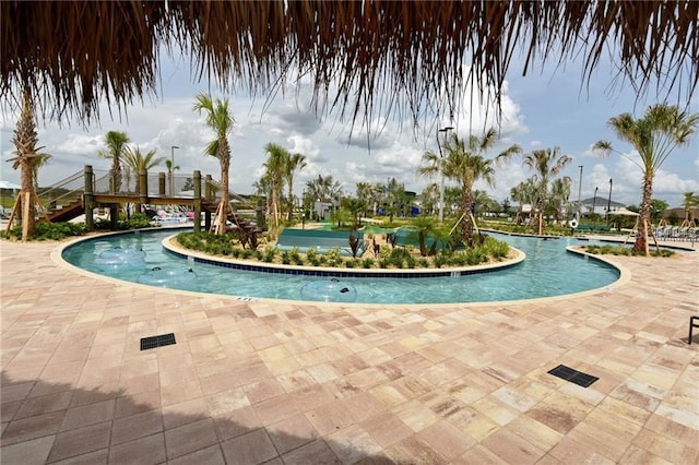 view of pool with a patio