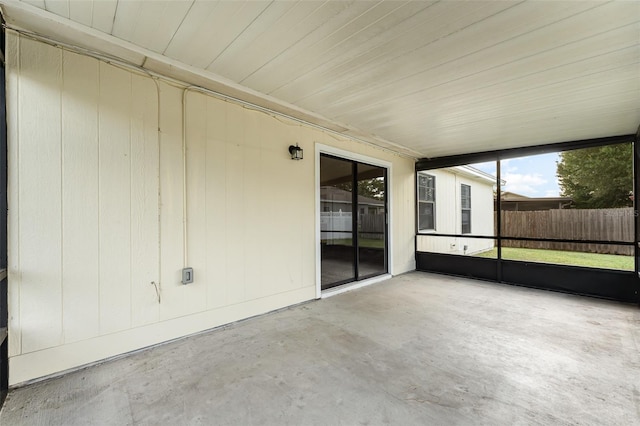 view of unfurnished sunroom