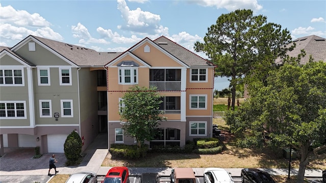 view of property with a garage