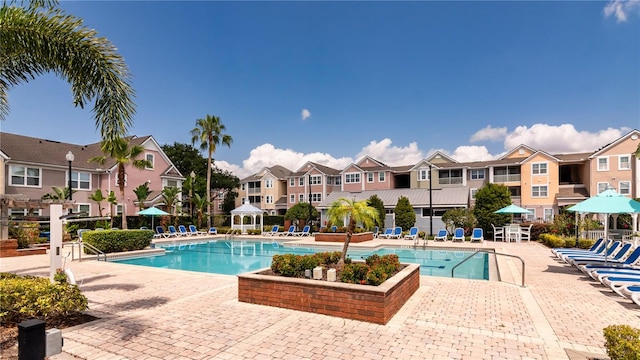 view of pool with a patio area