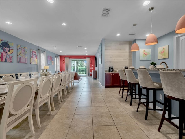 view of tiled dining space