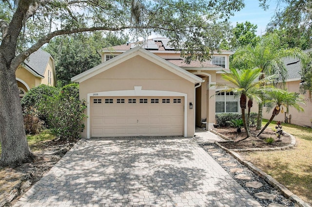 view of front facade with a garage