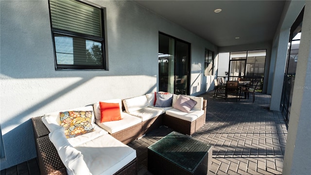 view of patio / terrace featuring an outdoor hangout area