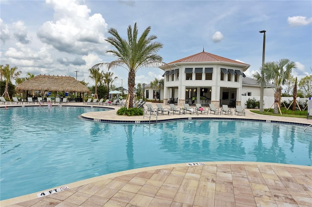 view of pool with a patio