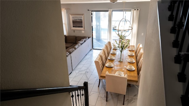 view of tiled dining room