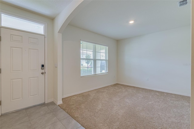 view of carpeted entryway