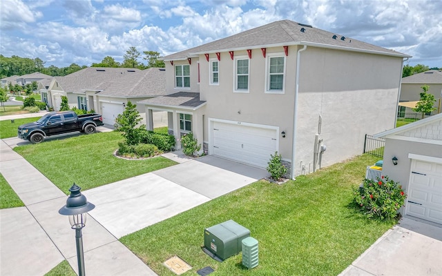 view of front of house with a front lawn