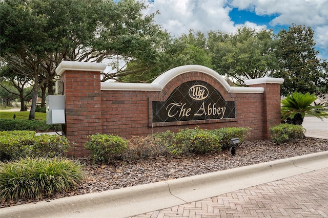 view of community sign