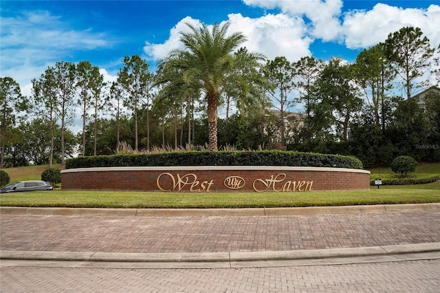 view of community sign