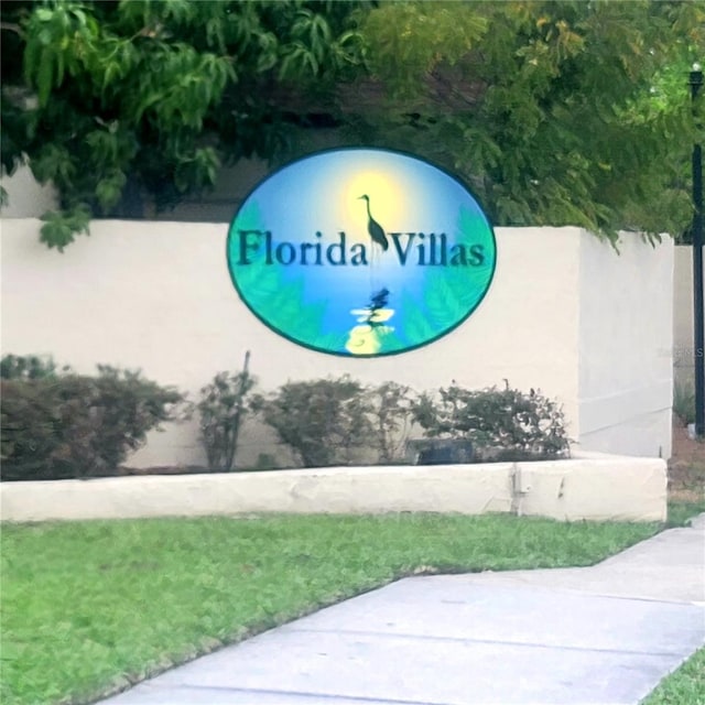 view of community sign