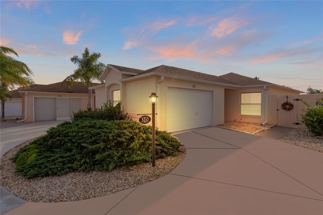 view of front of house with a garage