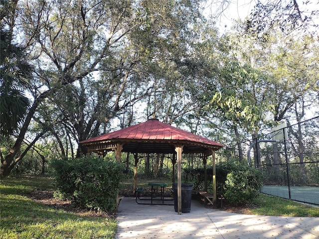 view of property's community with a gazebo