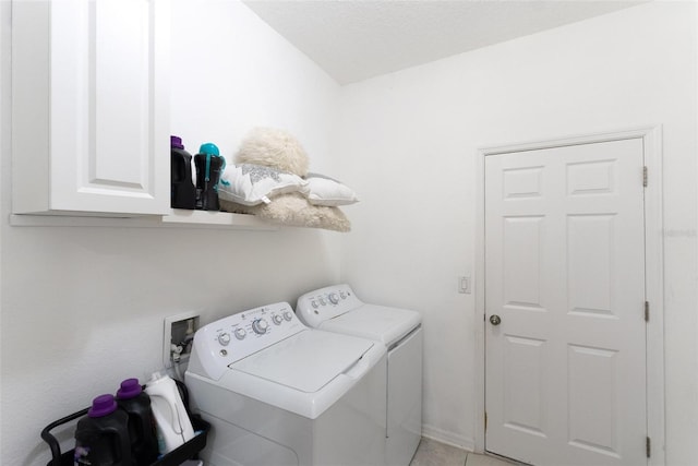 washroom with cabinets, independent washer and dryer, and washer hookup