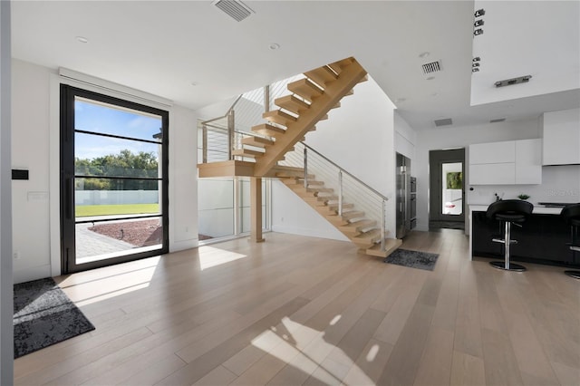 foyer featuring light hardwood / wood-style flooring