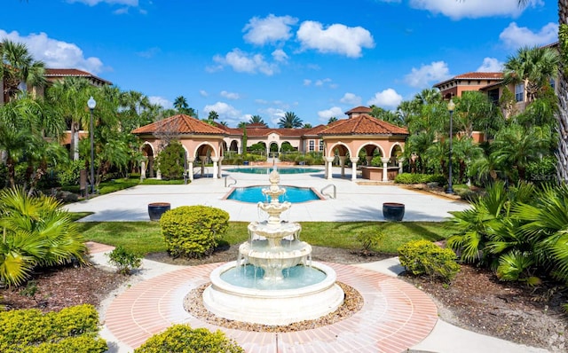 view of pool featuring a gazebo