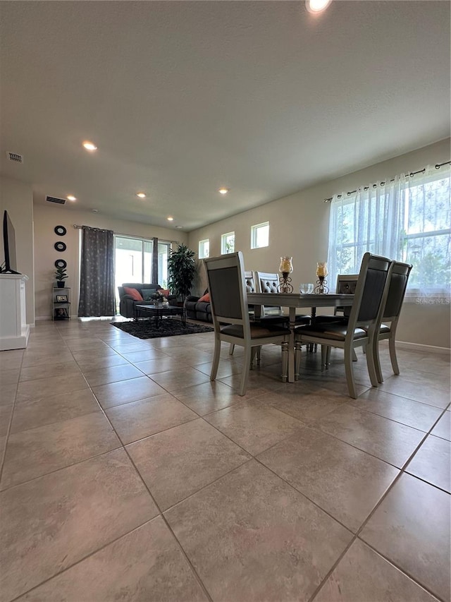 view of tiled dining area