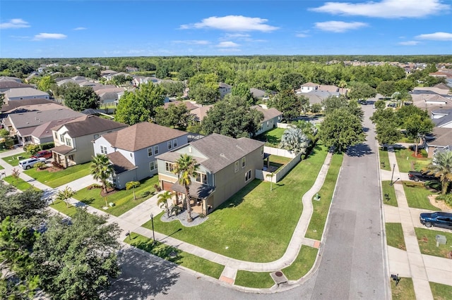 aerial view with a residential view