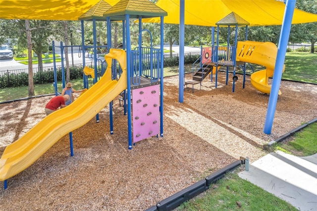 community play area featuring fence