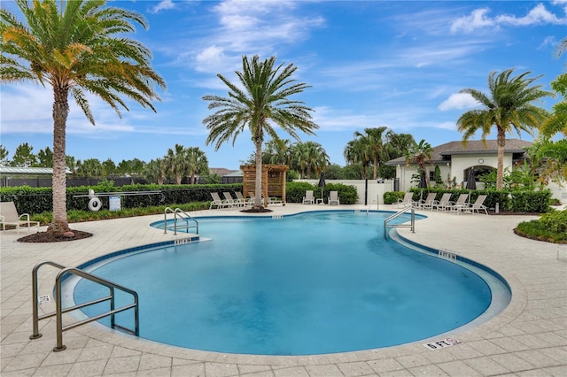 view of pool with a patio