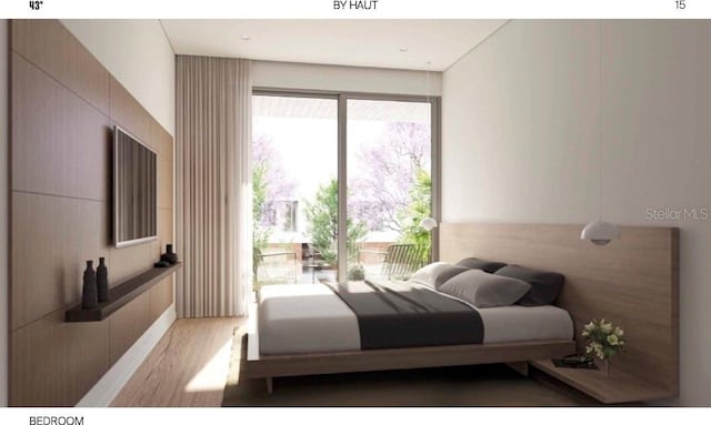 bedroom featuring hardwood / wood-style floors