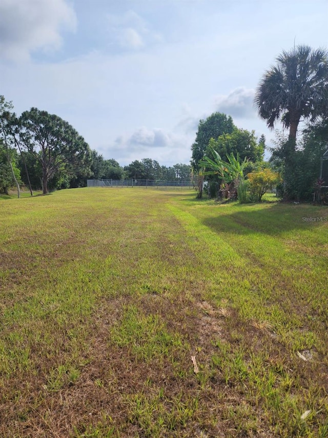 view of yard with a rural view