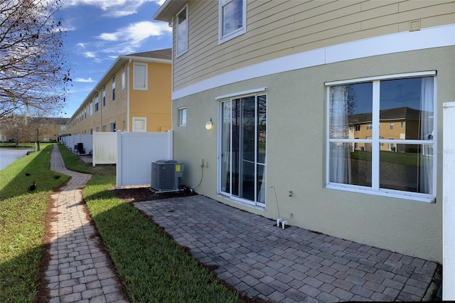 view of patio / terrace with central air condition unit