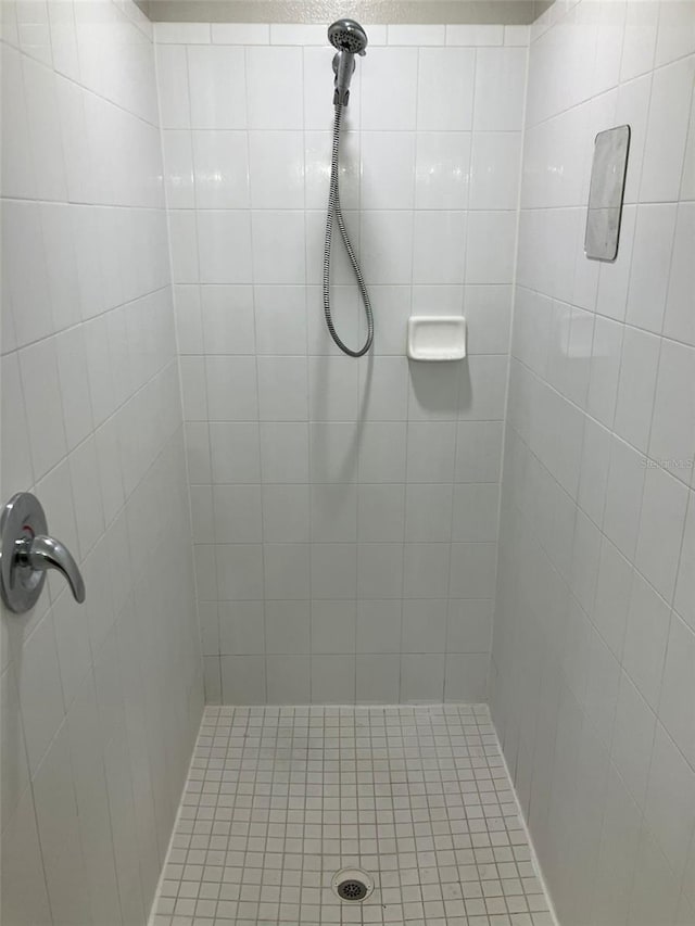 bathroom with tiled shower