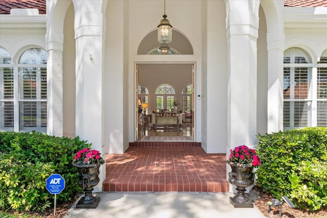 doorway to property featuring a porch