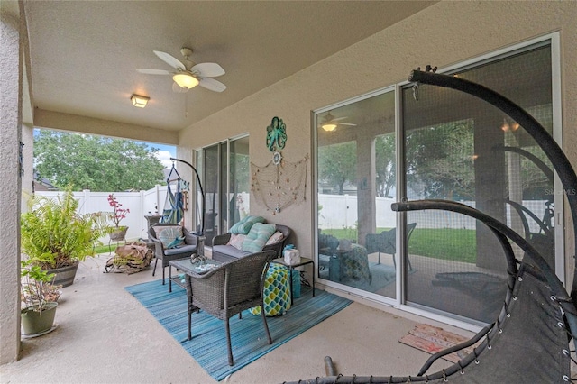 view of patio / terrace with ceiling fan