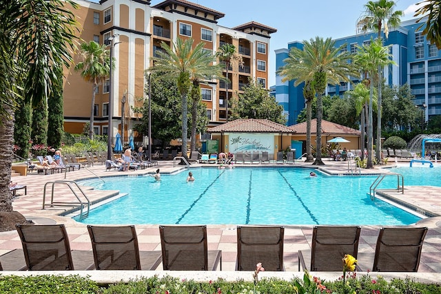 view of pool with a patio area