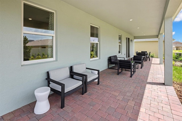 view of patio featuring outdoor lounge area