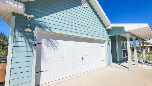 view of garage