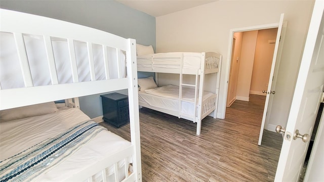 bedroom with wood-type flooring